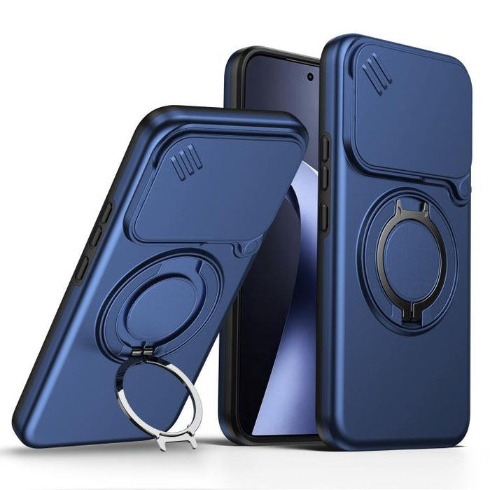 Funda para teléfono con soporte giratorio magnético y protector deslizante para cámara, For Xiaomi 15T Pro 5G, For Xiaomi 15T 5G