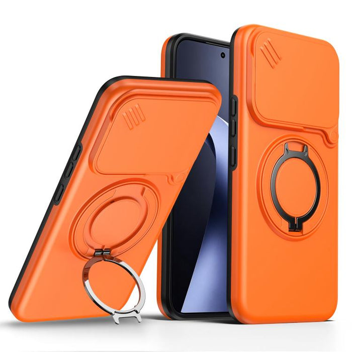Funda para teléfono con soporte giratorio magnético y protector deslizante para cámara, For Xiaomi 15T Pro 5G, For Xiaomi 15T 5G