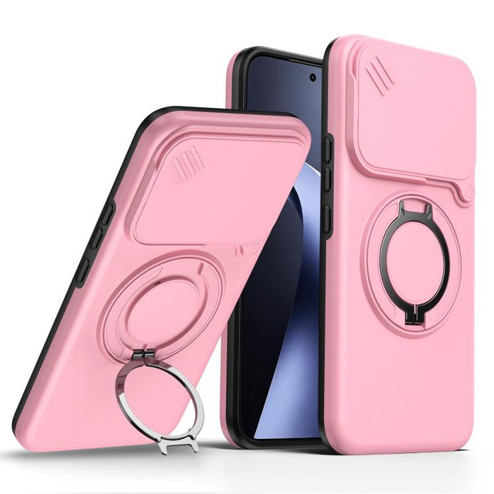 Funda para teléfono con soporte giratorio magnético y protector deslizante para cámara, For Xiaomi 15T Pro 5G, For Xiaomi 15T 5G