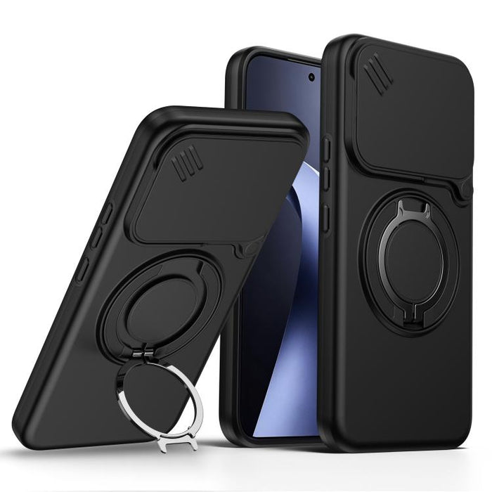 Funda para teléfono con soporte giratorio magnético y protector deslizante para cámara, For Xiaomi 15T Pro 5G, For Xiaomi 15T 5G