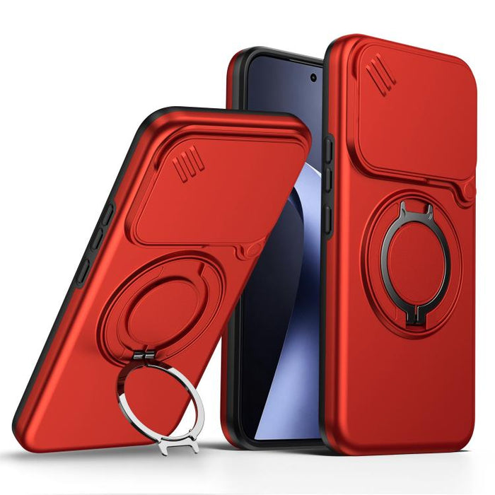 Funda para teléfono con soporte giratorio magnético y protector deslizante para cámara, For Xiaomi 15T Pro 5G, For Xiaomi 15T 5G