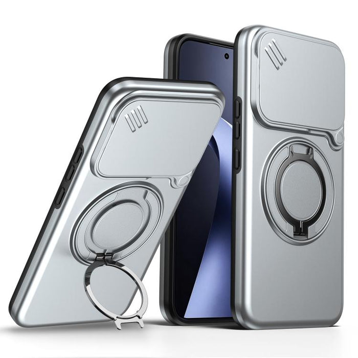 Funda para teléfono con soporte giratorio magnético y protector deslizante para cámara, For Xiaomi 15T Pro 5G, For Xiaomi 15T 5G