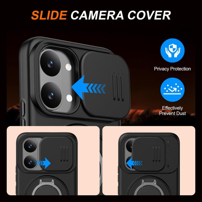 Funda para teléfono con soporte giratorio magnético y protector deslizante para cámara, For Redmi Turbo 5 Max / Poco X8 Pro Max, For Redmi Turbo 5 / Poco X8 Pro 5G, For Redmi Note 15 Pro+ 5G Global 163.3mm, For Redmi Note 15 4G / 5G Global 164mm       ...