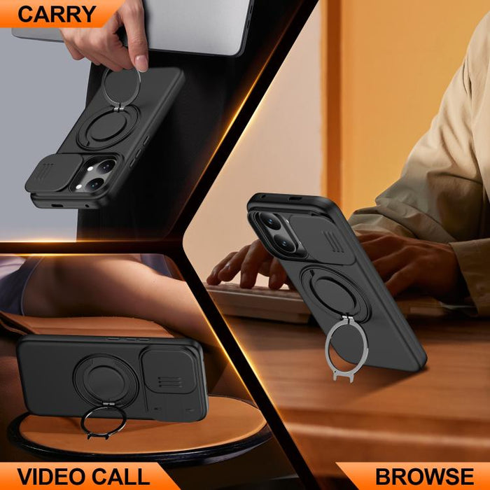 Funda para teléfono con soporte giratorio magnético y protector deslizante para cámara, For Redmi Turbo 5 Max / Poco X8 Pro Max, For Redmi Turbo 5 / Poco X8 Pro 5G, For Redmi Note 15 Pro+ 5G Global 163.3mm, For Redmi Note 15 4G / 5G Global 164mm       ...