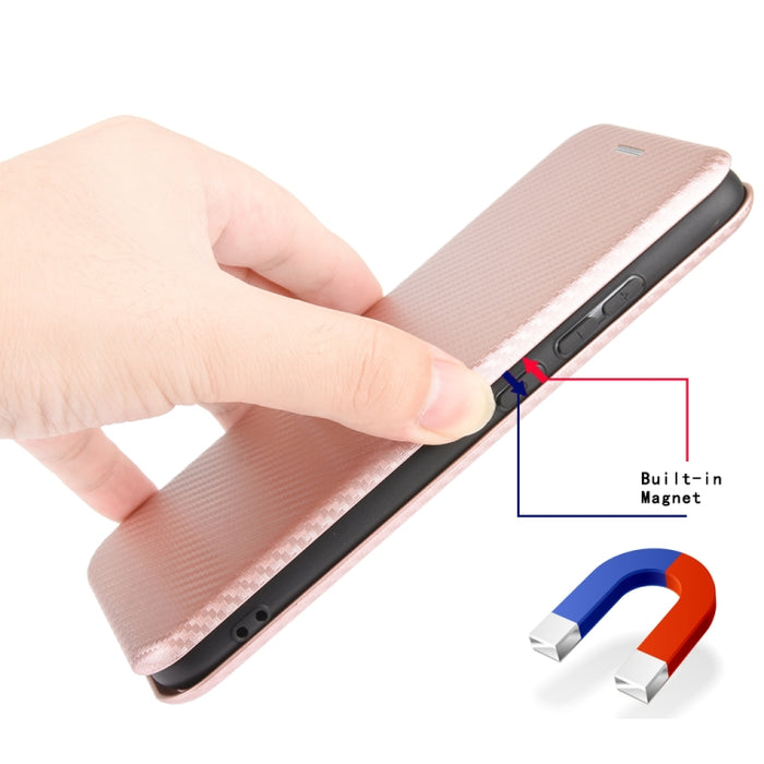 Textura de fibra de carbono Flip horizontal magnético TPU + PC + Funda de cuero PU con ranura para tarjeta, For OPPO Realme 7 Pro, For Alcatel 1SE 2020 (Pink), For Alcatel 1SE 2020 (Black), For Alcatel 1SE 2020 (Blue), For Alcatel 1SE 2020 (Green)     ...