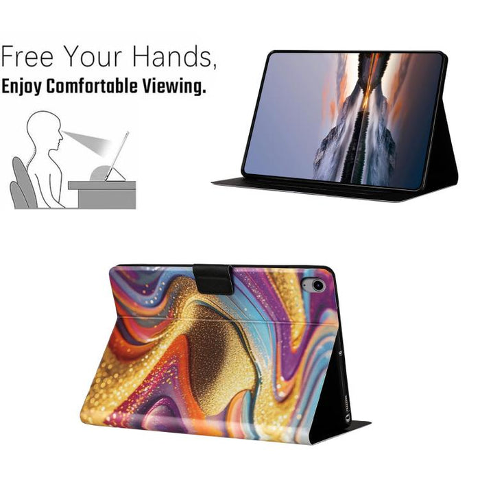 Funda inteligente para tablet de cuero vegano pintado con textura de lichi y voltaje, For Xiaomi Redmi Pad 2 2025