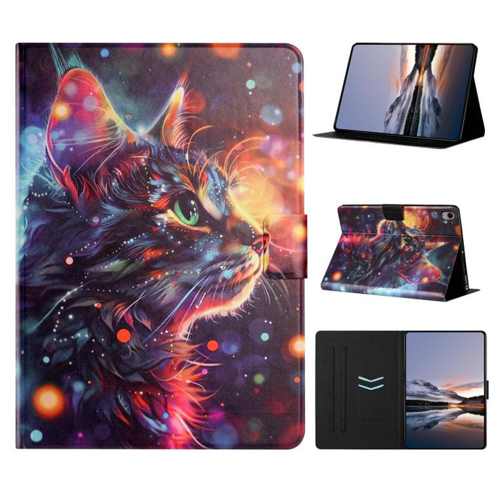 Funda inteligente para tablet de cuero vegano pintado con textura de lichi y voltaje, For Xiaomi Redmi Pad 2 2025