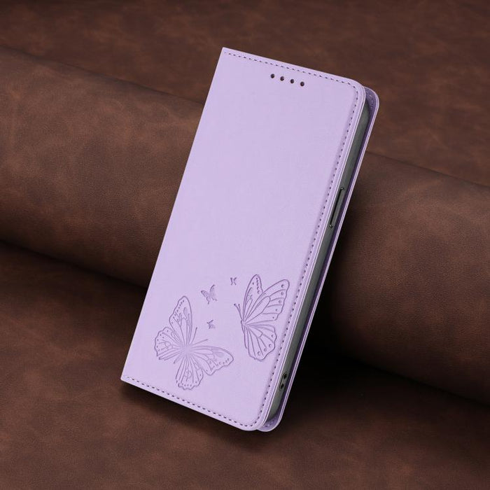 Funda para teléfono de cuero vegano con fuerte imán doble en forma de mariposa y protección RFID, For iPhone 8 Plus / 7 Plus