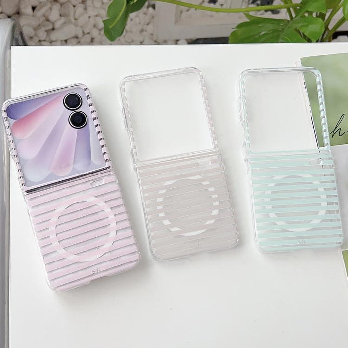 Funda magnética para teléfono de policarbonato con rayas mate, For  Xiaomi Mix Flip 2, For Xiaomi Mix Flip