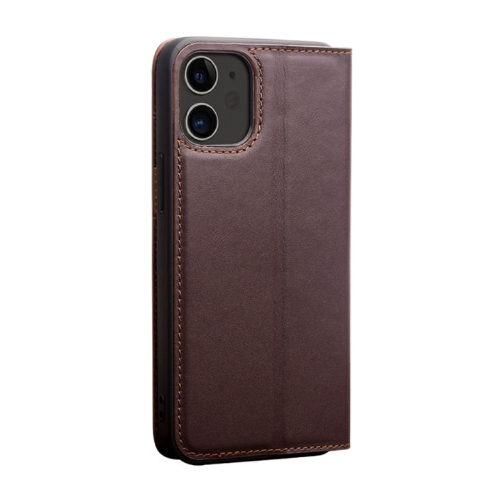 QIALINO Estuche de cuero con tapa horizontal comercial con soporte y ranuras para tarjetas y billetera, For iPhone 12 mini, For iPhone 12 / 12 Pro, For iPhone 12 Pro Max