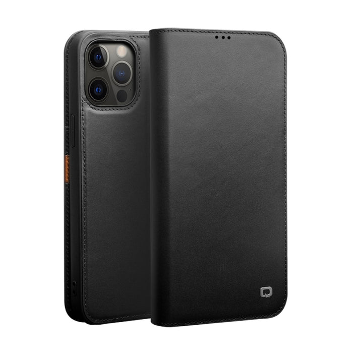 QIALINO Estuche de cuero con tapa horizontal comercial con soporte y ranuras para tarjetas y billetera, For iPhone 12 mini, For iPhone 12 / 12 Pro, For iPhone 12 Pro Max