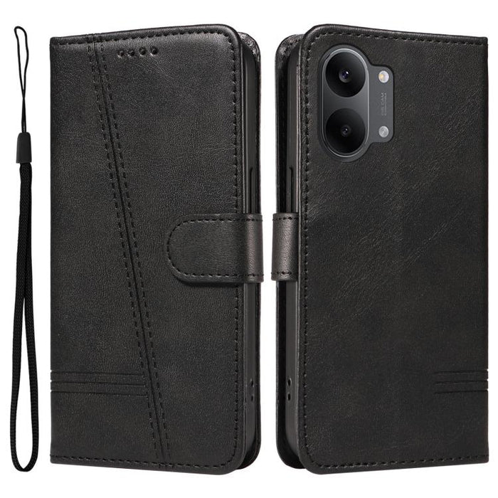 Funda de cuero para teléfono con costura tipo T, For Redmi Turbo 5 Max 5G, For Redmi Turbo 5 5G / Poco X8 Pro 5G
