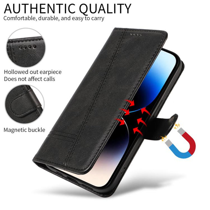Funda de cuero para teléfono con costura tipo T, For Redmi Turbo 5 Max 5G, For Redmi Turbo 5 5G / Poco X8 Pro 5G