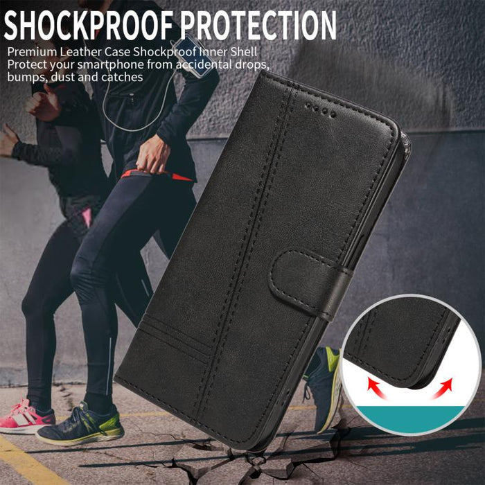 Funda de cuero para teléfono con costura tipo T, For Redmi Turbo 5 Max 5G, For Redmi Turbo 5 5G / Poco X8 Pro 5G