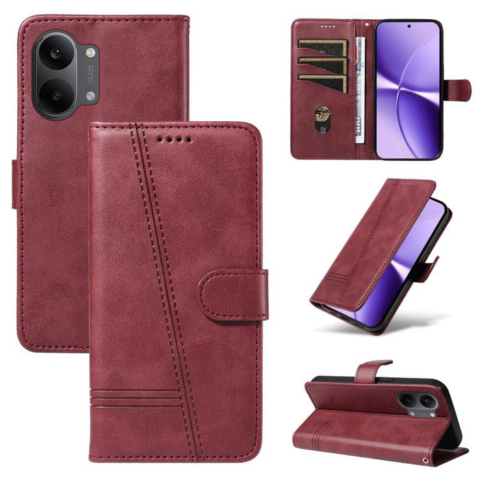 Funda de cuero para teléfono con costura tipo T, For Redmi Turbo 5 Max 5G, For Redmi Turbo 5 5G / Poco X8 Pro 5G