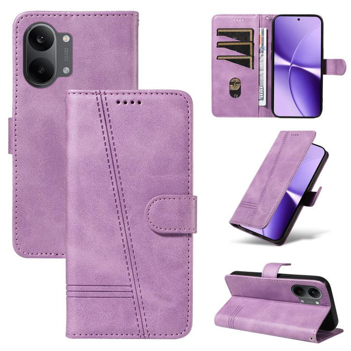 Funda de cuero para teléfono con costura tipo T, For Redmi Turbo 5 Max 5G, For Redmi Turbo 5 5G / Poco X8 Pro 5G