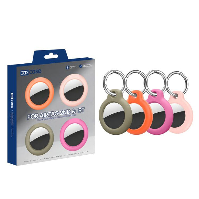 XDcase 4 fundas protectoras rígidas de policarbonato de color sólido con llavero, 4PCS (Black White Blue Green), 4PCS (Green Orange Red Pink)