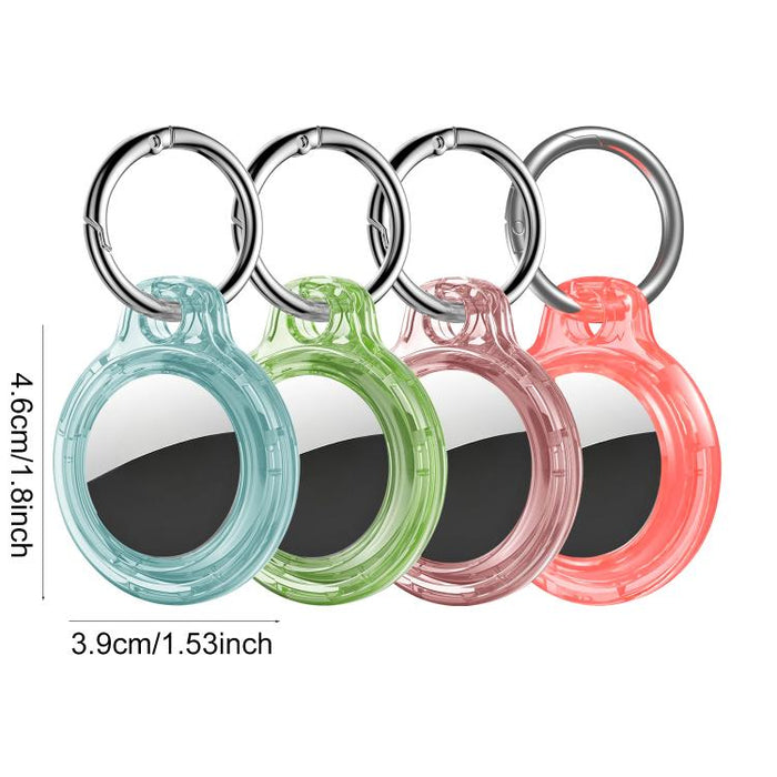 XDcase 4 fundas protectoras rígidas translúcidas de PC con llavero, 4PCS (Transparent Black Green Blue), 4PCS (Transparent Blue Green Red Pink)