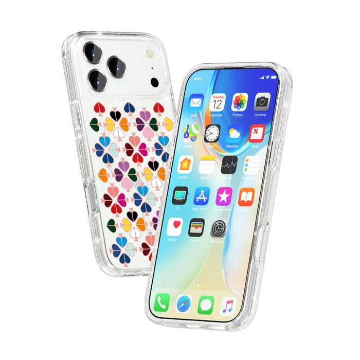 Funda magnética para teléfono con diseño de corazón rojo y cristales brillantes, For iPhone 17 Pro Max, For iPhone 17 Pro