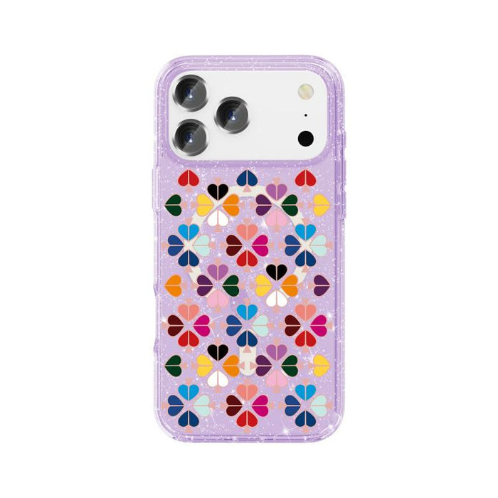 Funda magnética para teléfono con diseño de corazón rojo y cristales brillantes, For iPhone 17 Pro Max, For iPhone 17 Pro