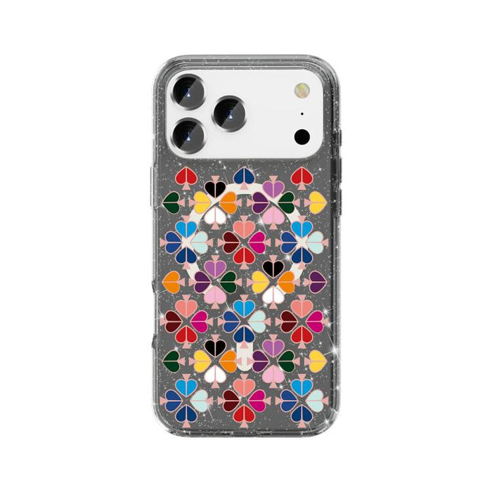 Funda magnética para teléfono con diseño de corazón rojo y cristales brillantes, For iPhone 17 Pro Max, For iPhone 17 Pro