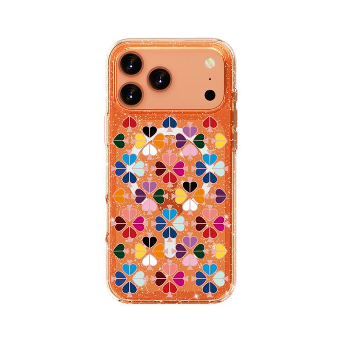 Funda magnética para teléfono con diseño de corazón rojo y cristales brillantes, For iPhone 17 Pro Max, For iPhone 17 Pro