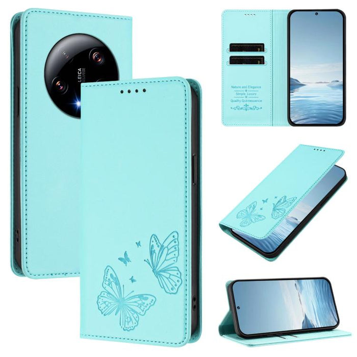 Funda para teléfono de cuero vegano con fuerte imán doble en forma de mariposa y protección RFID, For Xiaomi Poco X6 Pro, For Xiaomi 14 Ultra, For Xiaomi 14 Pro, For Xiaomi 14, For Xiaomi 13T / 13T Pro / Redmi K60 Ultra, For Xiaomi 13 Ultra            ...
