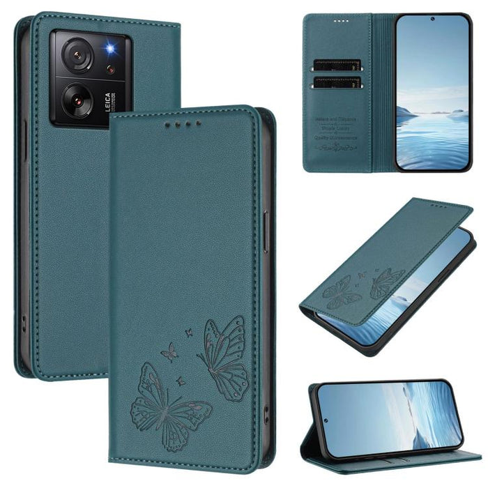 Funda para teléfono de cuero vegano con fuerte imán doble en forma de mariposa y protección RFID, For Xiaomi Poco X6 Pro, For Xiaomi 14 Ultra, For Xiaomi 14 Pro, For Xiaomi 14, For Xiaomi 13T / 13T Pro / Redmi K60 Ultra, For Xiaomi 13 Ultra            ...