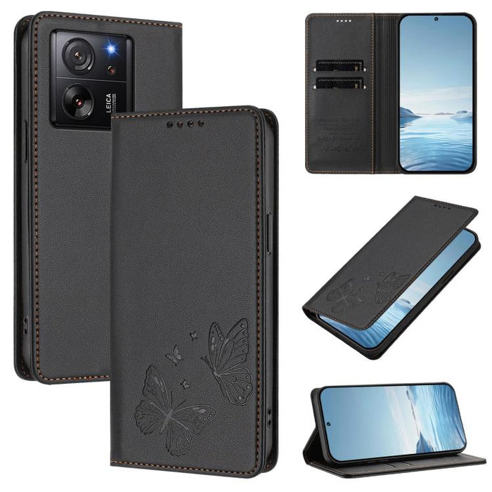 Funda para teléfono de cuero vegano con fuerte imán doble en forma de mariposa y protección RFID, For Xiaomi Poco X6 Pro, For Xiaomi 14 Ultra, For Xiaomi 14 Pro, For Xiaomi 14, For Xiaomi 13T / 13T Pro / Redmi K60 Ultra, For Xiaomi 13 Ultra            ...