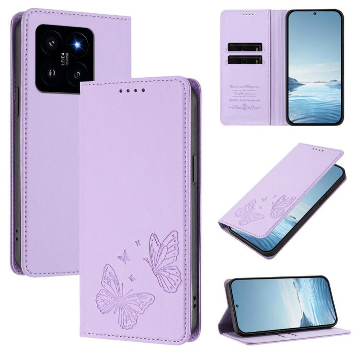 Funda para teléfono de cuero vegano con fuerte imán doble en forma de mariposa y protección RFID, For Xiaomi Poco X6 Pro, For Xiaomi 14 Ultra, For Xiaomi 14 Pro, For Xiaomi 14, For Xiaomi 13T / 13T Pro / Redmi K60 Ultra, For Xiaomi 13 Ultra            ...