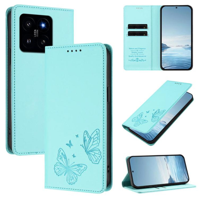 Funda para teléfono de cuero vegano con fuerte imán doble en forma de mariposa y protección RFID, For Xiaomi Poco X6 Pro, For Xiaomi 14 Ultra, For Xiaomi 14 Pro, For Xiaomi 14, For Xiaomi 13T / 13T Pro / Redmi K60 Ultra, For Xiaomi 13 Ultra            ...