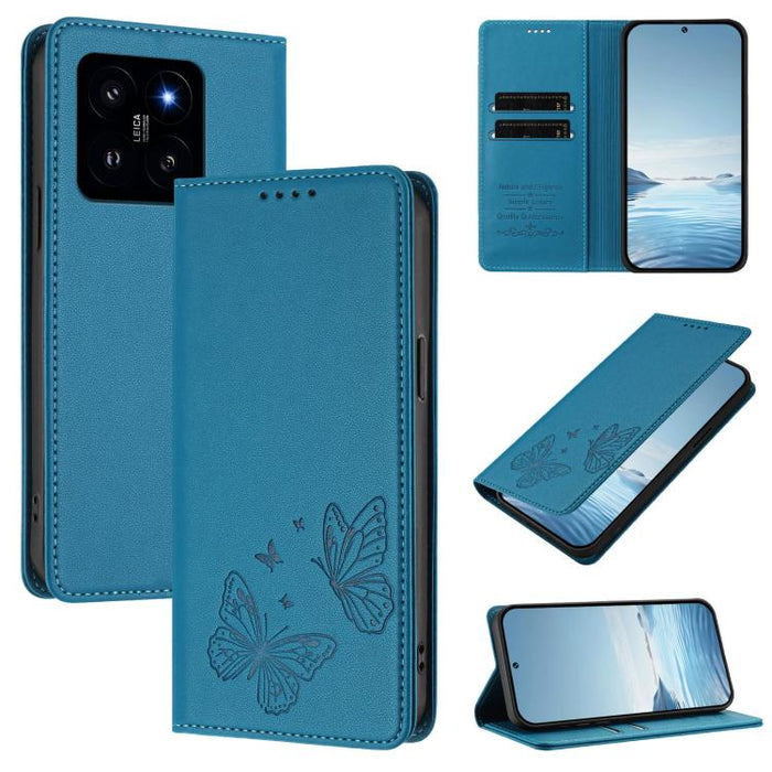 Funda para teléfono de cuero vegano con fuerte imán doble en forma de mariposa y protección RFID, For Xiaomi Poco X6 Pro, For Xiaomi 14 Ultra, For Xiaomi 14 Pro, For Xiaomi 14, For Xiaomi 13T / 13T Pro / Redmi K60 Ultra, For Xiaomi 13 Ultra            ...