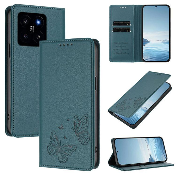 Funda para teléfono de cuero vegano con fuerte imán doble en forma de mariposa y protección RFID, For Xiaomi Poco X6 Pro, For Xiaomi 14 Ultra, For Xiaomi 14 Pro, For Xiaomi 14, For Xiaomi 13T / 13T Pro / Redmi K60 Ultra, For Xiaomi 13 Ultra            ...