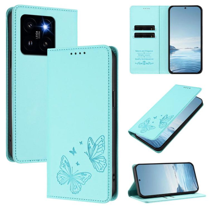 Funda para teléfono de cuero vegano con fuerte imán doble en forma de mariposa y protección RFID, For Xiaomi Poco X6 Pro, For Xiaomi 14 Ultra, For Xiaomi 14 Pro, For Xiaomi 14, For Xiaomi 13T / 13T Pro / Redmi K60 Ultra, For Xiaomi 13 Ultra            ...
