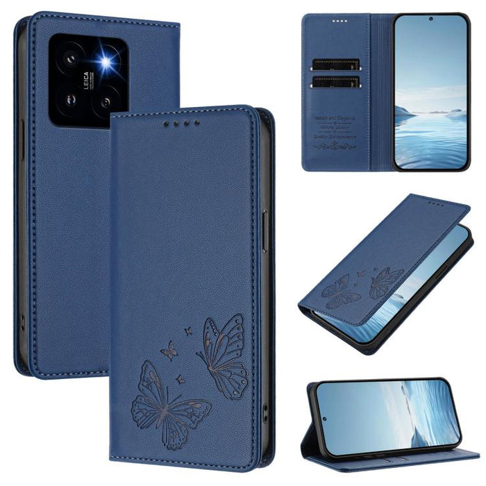 Funda para teléfono de cuero vegano con fuerte imán doble en forma de mariposa y protección RFID, For Xiaomi Poco X6 Pro, For Xiaomi 14 Ultra, For Xiaomi 14 Pro, For Xiaomi 14, For Xiaomi 13T / 13T Pro / Redmi K60 Ultra, For Xiaomi 13 Ultra            ...