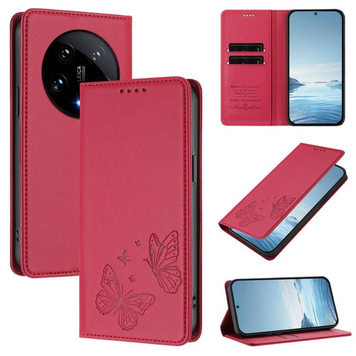 Funda para teléfono de cuero vegano con fuerte imán doble en forma de mariposa y protección RFID, For Xiaomi Poco X6 Pro, For Xiaomi 14 Ultra, For Xiaomi 14 Pro, For Xiaomi 14, For Xiaomi 13T / 13T Pro / Redmi K60 Ultra, For Xiaomi 13 Ultra            ...