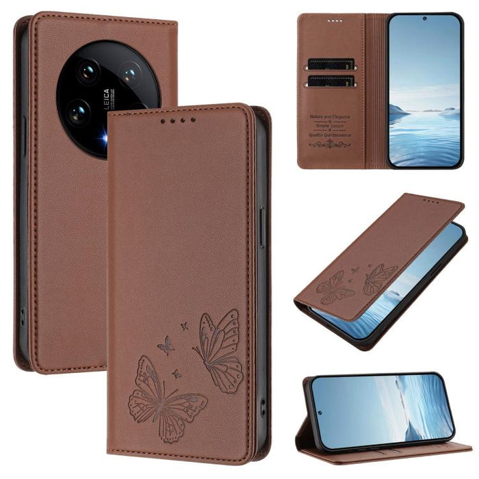 Funda para teléfono de cuero vegano con fuerte imán doble en forma de mariposa y protección RFID, For Xiaomi Poco X6 Pro, For Xiaomi 14 Ultra, For Xiaomi 14 Pro, For Xiaomi 14, For Xiaomi 13T / 13T Pro / Redmi K60 Ultra, For Xiaomi 13 Ultra            ...