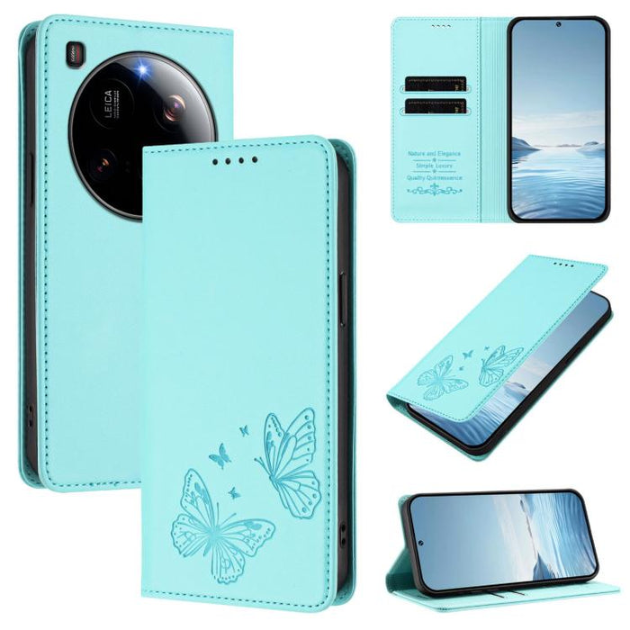 Funda para teléfono de cuero vegano con fuerte imán doble en forma de mariposa y protección RFID, For Xiaomi Poco X7 Pro 5G, For Xiaomi Poco M7 Pro 5G / Redmi Note 14 5G, For Xiaomi 15 Pro, For Xiaomi 15, For Xiaomi 14T Pro, For Xiaomi 14T             ...