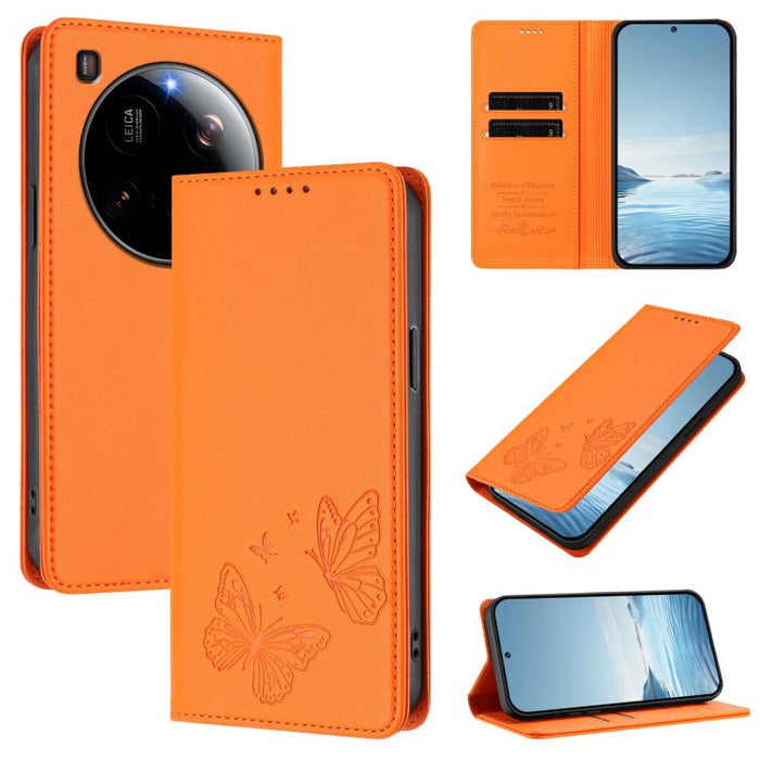 Funda para teléfono de cuero vegano con fuerte imán doble en forma de mariposa y protección RFID, For Xiaomi Poco X7 Pro 5G, For Xiaomi Poco M7 Pro 5G / Redmi Note 14 5G, For Xiaomi 15 Pro, For Xiaomi 15, For Xiaomi 14T Pro, For Xiaomi 14T             ...