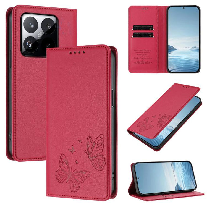 Funda para teléfono de cuero vegano con fuerte imán doble en forma de mariposa y protección RFID, For Xiaomi 15T Pro 5G, For Xiaomi 15T 5G, For Xiaomi 15S Pro, For Xiaomi Poco F7 / Redmi Turbo 4 Pro, For Xiaomi Poco F7 Ultra / Redmi K80 Pro            ...