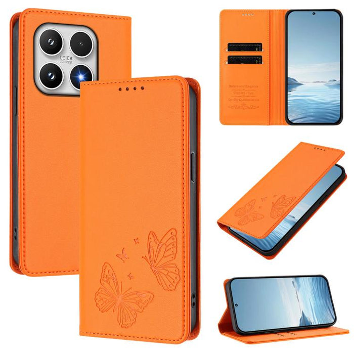 Funda para teléfono de cuero vegano con fuerte imán doble en forma de mariposa y protección RFID, For Xiaomi Poco X8 Pro 5G / Redmi Turbo 5 5G, For Xiaomi 17 Ultra, For Xiaomi Poco F8 Ultra 5G / Redmi K90 Pro Max, For Xiaomi Poco F8 Pro 5G / Redmi K90 ...