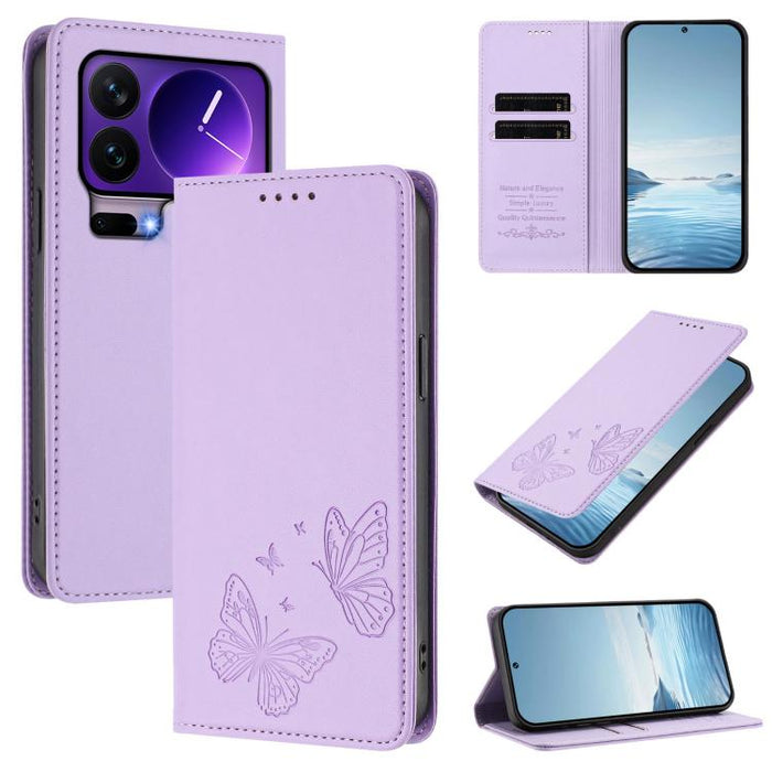 Funda para teléfono de cuero vegano con fuerte imán doble en forma de mariposa y protección RFID, For Xiaomi Poco X8 Pro 5G / Redmi Turbo 5 5G, For Xiaomi 17 Ultra, For Xiaomi Poco F8 Ultra 5G / Redmi K90 Pro Max, For Xiaomi Poco F8 Pro 5G / Redmi K90 ...