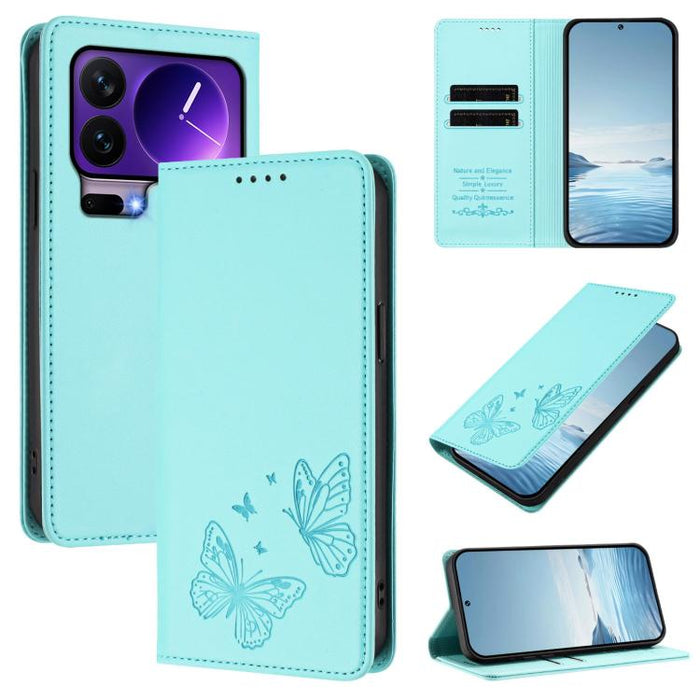 Funda para teléfono de cuero vegano con fuerte imán doble en forma de mariposa y protección RFID, For Xiaomi Poco X8 Pro 5G / Redmi Turbo 5 5G, For Xiaomi 17 Ultra, For Xiaomi Poco F8 Ultra 5G / Redmi K90 Pro Max, For Xiaomi Poco F8 Pro 5G / Redmi K90 ...
