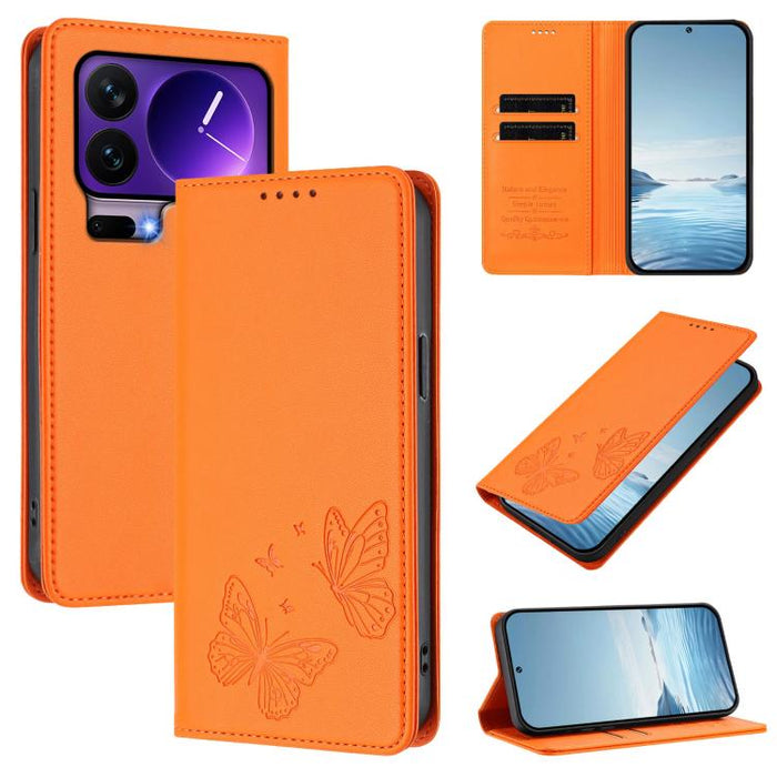 Funda para teléfono de cuero vegano con fuerte imán doble en forma de mariposa y protección RFID, For Xiaomi Poco X8 Pro 5G / Redmi Turbo 5 5G, For Xiaomi 17 Ultra, For Xiaomi Poco F8 Ultra 5G / Redmi K90 Pro Max, For Xiaomi Poco F8 Pro 5G / Redmi K90 ...