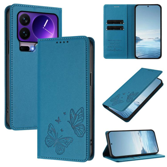 Funda para teléfono de cuero vegano con fuerte imán doble en forma de mariposa y protección RFID, For Xiaomi Poco X8 Pro 5G / Redmi Turbo 5 5G, For Xiaomi 17 Ultra, For Xiaomi Poco F8 Ultra 5G / Redmi K90 Pro Max, For Xiaomi Poco F8 Pro 5G / Redmi K90 ...