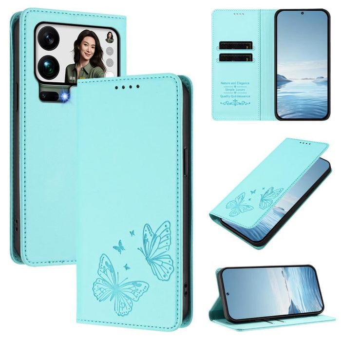 Funda para teléfono de cuero vegano con fuerte imán doble en forma de mariposa y protección RFID, For Xiaomi Poco X8 Pro 5G / Redmi Turbo 5 5G, For Xiaomi 17 Ultra, For Xiaomi Poco F8 Ultra 5G / Redmi K90 Pro Max, For Xiaomi Poco F8 Pro 5G / Redmi K90 ...