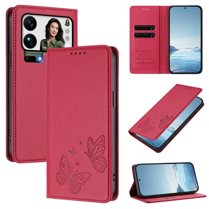 Funda para teléfono de cuero vegano con fuerte imán doble en forma de mariposa y protección RFID, For Xiaomi Poco X8 Pro 5G / Redmi Turbo 5 5G, For Xiaomi 17 Ultra, For Xiaomi Poco F8 Ultra 5G / Redmi K90 Pro Max, For Xiaomi Poco F8 Pro 5G / Redmi K90 ...