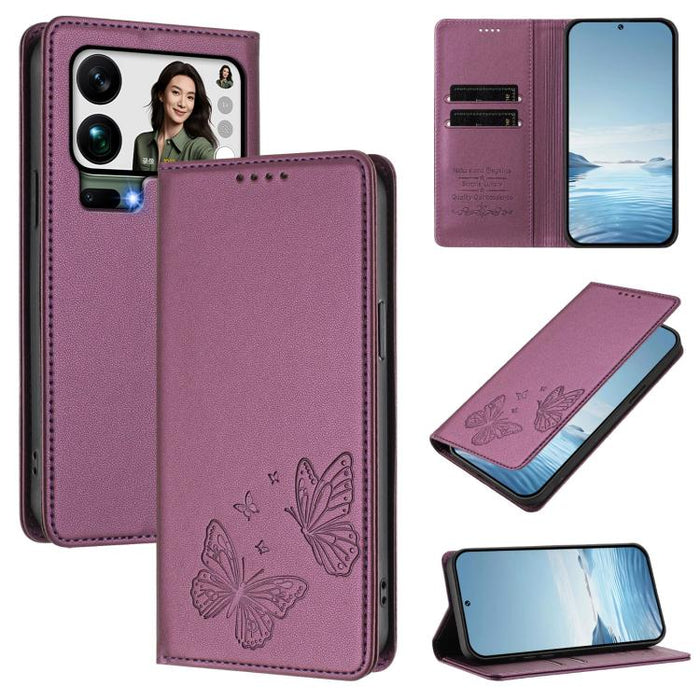 Funda para teléfono de cuero vegano con fuerte imán doble en forma de mariposa y protección RFID, For Xiaomi Poco X8 Pro 5G / Redmi Turbo 5 5G, For Xiaomi 17 Ultra, For Xiaomi Poco F8 Ultra 5G / Redmi K90 Pro Max, For Xiaomi Poco F8 Pro 5G / Redmi K90 ...