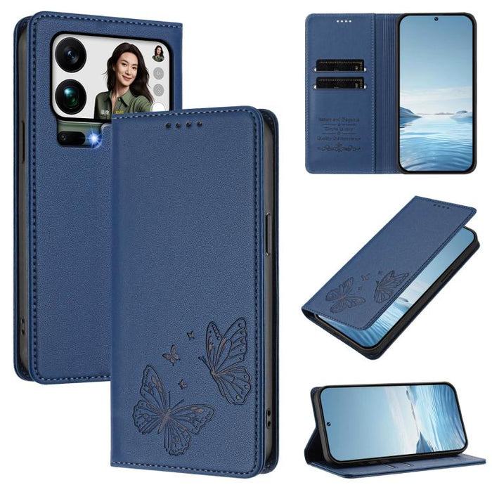 Funda para teléfono de cuero vegano con fuerte imán doble en forma de mariposa y protección RFID, For Xiaomi Poco X8 Pro 5G / Redmi Turbo 5 5G, For Xiaomi 17 Ultra, For Xiaomi Poco F8 Ultra 5G / Redmi K90 Pro Max, For Xiaomi Poco F8 Pro 5G / Redmi K90 ...