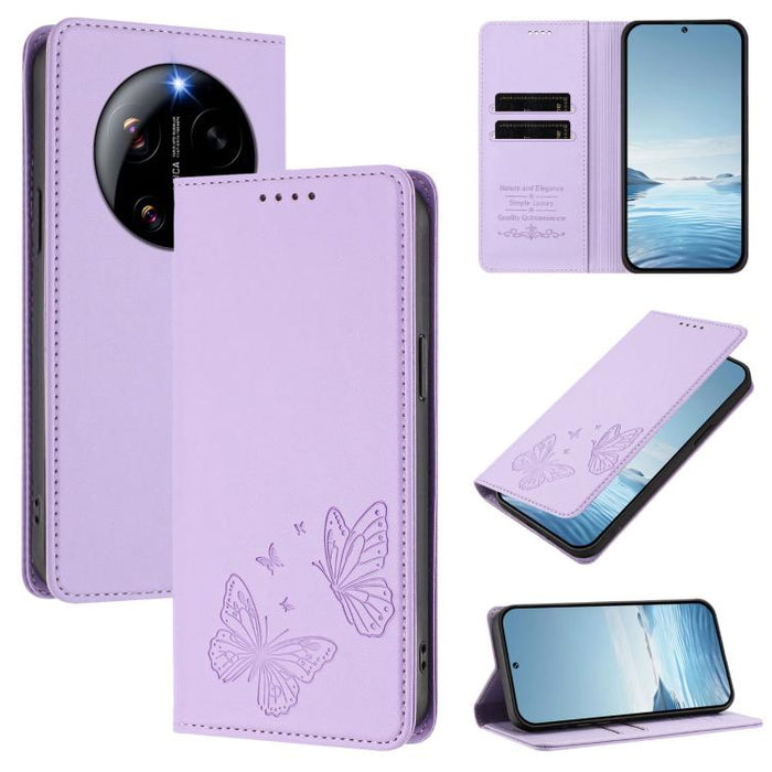 Funda para teléfono de cuero vegano con fuerte imán doble en forma de mariposa y protección RFID, For Xiaomi Poco X8 Pro 5G / Redmi Turbo 5 5G, For Xiaomi 17 Ultra, For Xiaomi Poco F8 Ultra 5G / Redmi K90 Pro Max, For Xiaomi Poco F8 Pro 5G / Redmi K90 ...